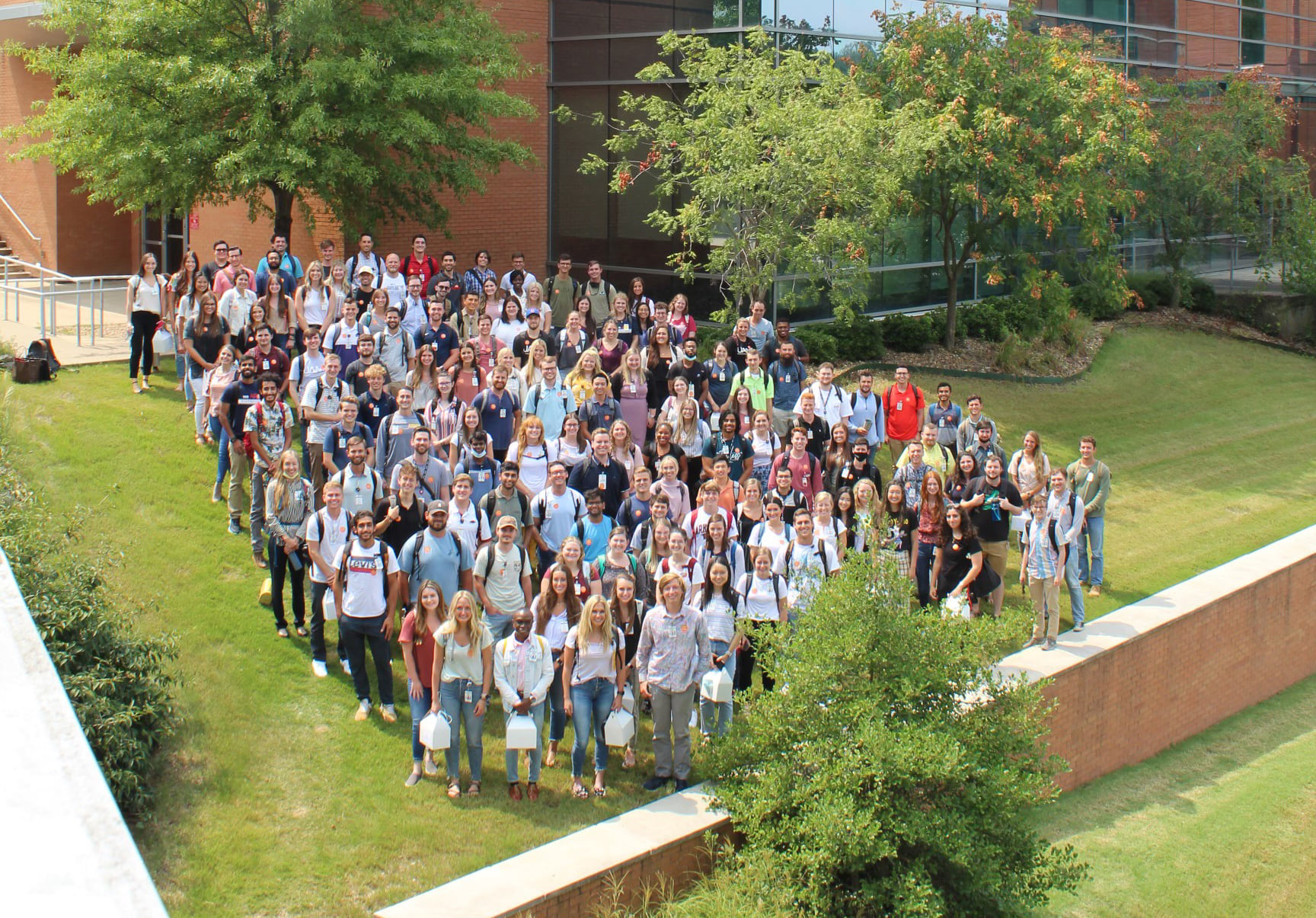 Class photo of students from the Little Rock campus during orientation week